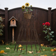 60'' H15'' W Expandable Willow Twig Round Teepee Trellis
