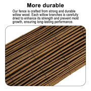 2ft x 14ft Natural Willow Rolled Panel Fence for Decorative Fencing Backyard