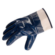 Oil-Resistant Nitrile Fully Coated Cotton Safety Work Gloves, Acid & Alkali Resistant, for Men and Women, Blue (6 pairs)