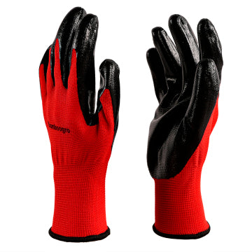 Safety Work Gloves PU Coated - Seamless Knit Glove with Polyurethane Coating for Smooth Grip on Palm & Fingers, Ideal for General Duty Work- 8 Pairs (Large, Red)