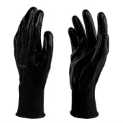 Safety Work Gloves PU Coated - Seamless Knit Glove with Polyurethane Coating for Smooth Grip on Palm & Fingers, Ideal for General Duty Work - 8 Pairs (Large, Black)