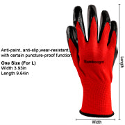Safety Work Gloves PU Coated - Seamless Knit Glove with Polyurethane Coating for Smooth Grip on Palm & Fingers, Ideal for General Duty Work- 8 Pairs (Large, Red)